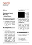 Customer Panel Scrutiny (Allocations)